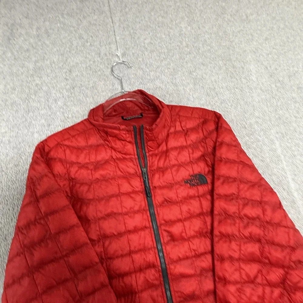 The North Face Thermoball Puffer Jacket Full Zip Mens Medium Red Excellent Condi